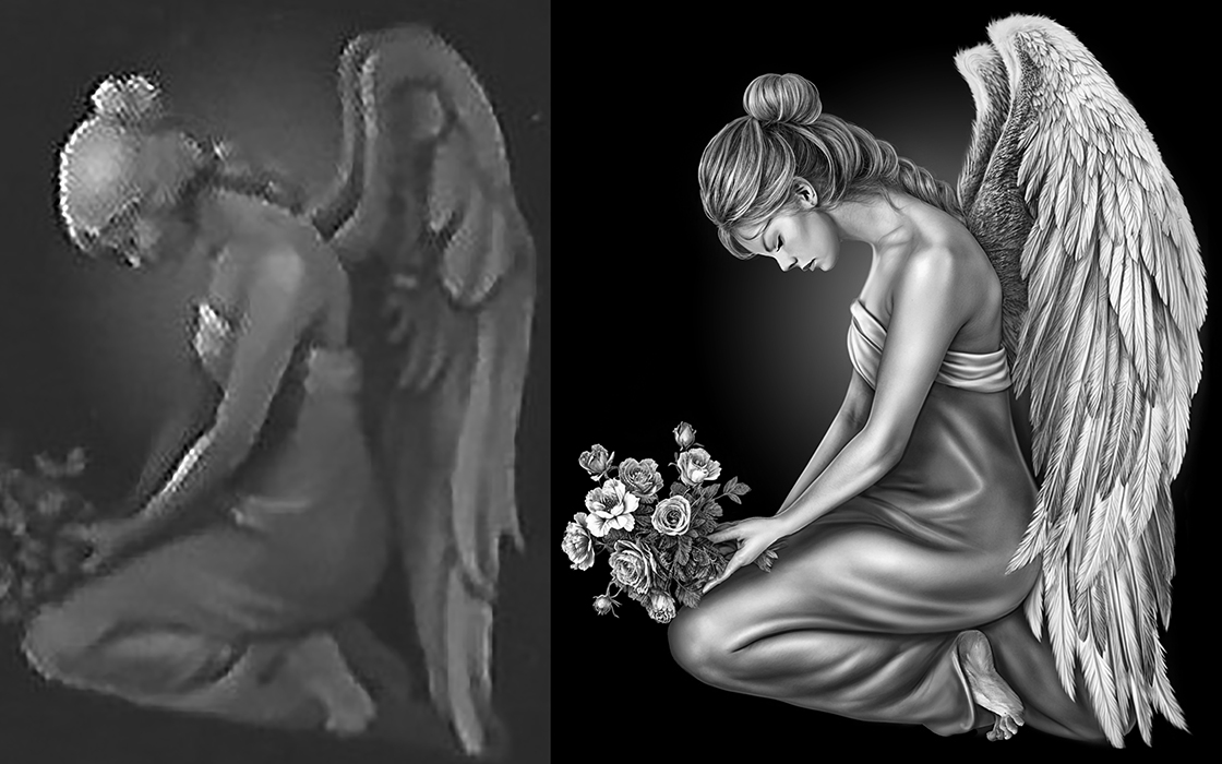 Creating images for monument engraving